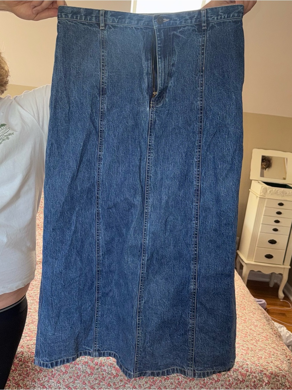 Eddie Bauer long denim skirt